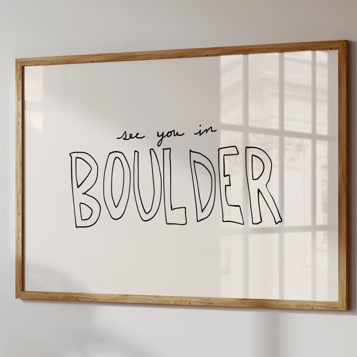 Boulder Print Minimalist Colorado Wall Art Co Poster Digital Download Horizontal
