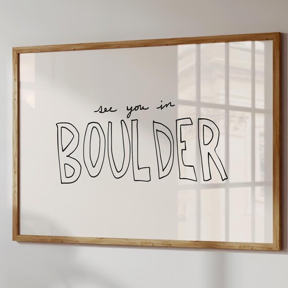 Boulder Print Minimalist Colorado Wall Art Co Poster Digital Download Horizontal