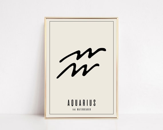 Gift For Aquarius Aquarius Zodiac Print Astrology Gifts Aquarius Art Zodiac Wall Art Zodiac Gift