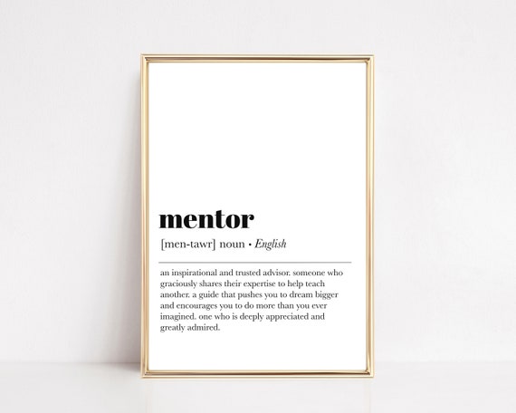 Mentor Definition Print Mentor Gift For Women Inspirational Wall Decor Gift For Boss Minimalist Print Art