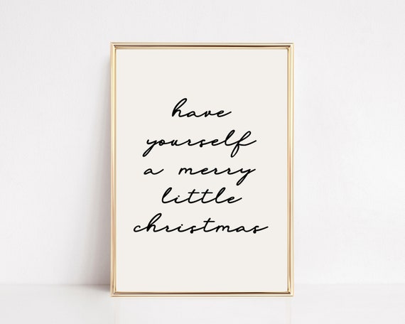 Neutral Christmas Farmhouse Art Print, Merry Sign