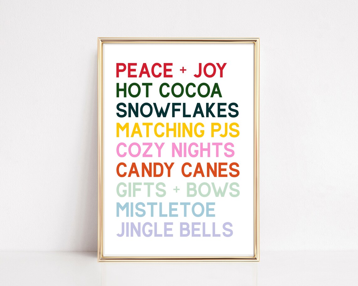 Minimalist Christmas Decor Modern Christmas Art Print
