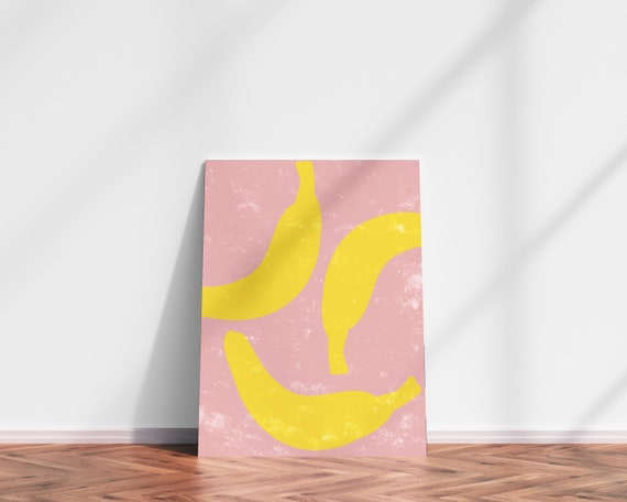 Banana Art Print Instant Kitchen Wall Art Fruit Print Banana Wall Art Banana Print Kitchen Wall Art Boho Home Decor