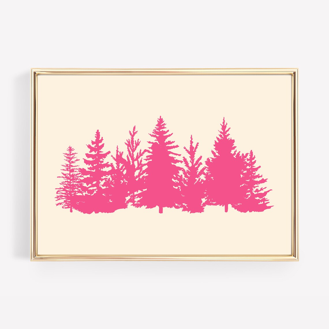 Pink Christmas Tree Silhouette Modern Festive Holiday Art Poster - Image 2