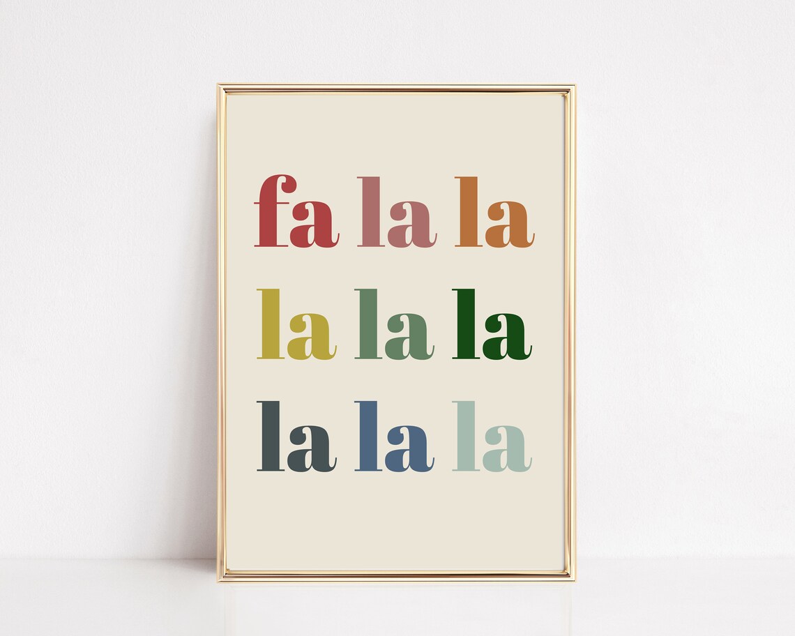 Fa La La Holiday Christmas Wall Art Print - Image 2