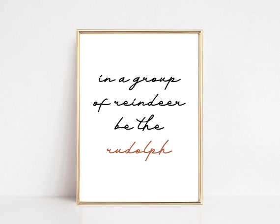 Funny Christmas Reindeer Print, Scandinavian Decor