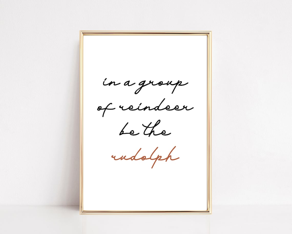 Funny Christmas Reindeer Print, Scandinavian Decor