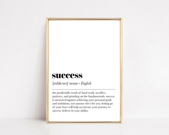 Success Definition Office Motivational Quote Art Print