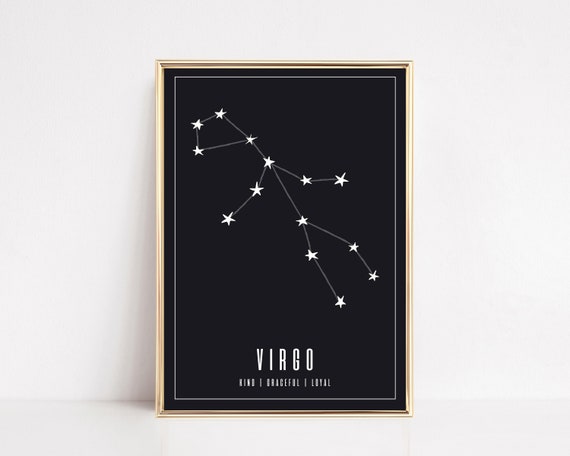 Virgo Wall Art Virgo Zodiac Print Virgo Art Zodiac Sign Gift For Virgo Zodiac