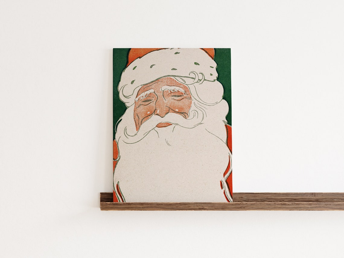 Santa Retro Christmas Decor Art Print - Image 2