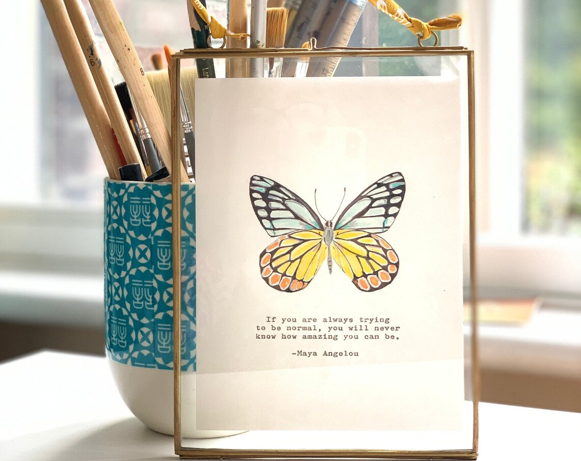 Butterfly With Maya Angelou Quote, Quote Art Print - Image 2
