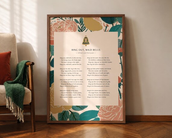 Alfred Lord Tennyson Ring Out Wild Bells Classic Poem Poster