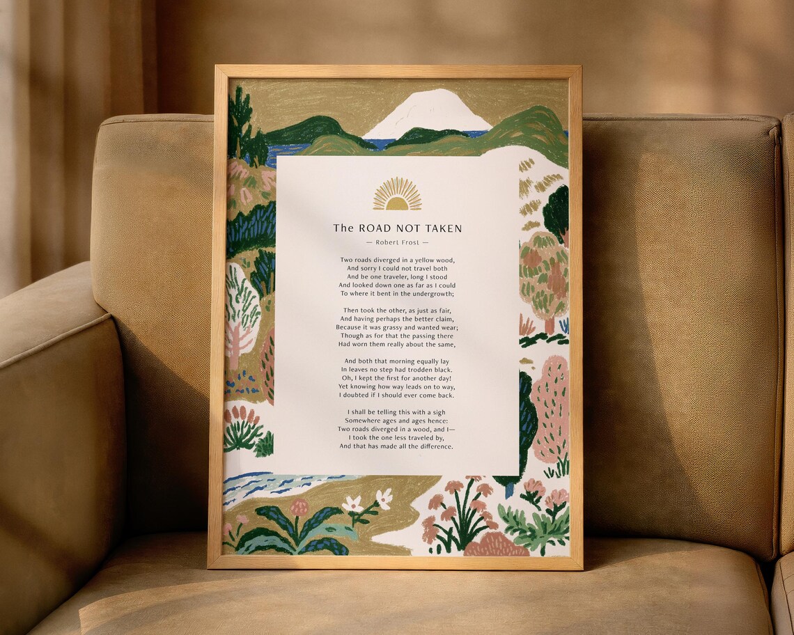 Robert Frost The Road Not Taken Poetry Poster