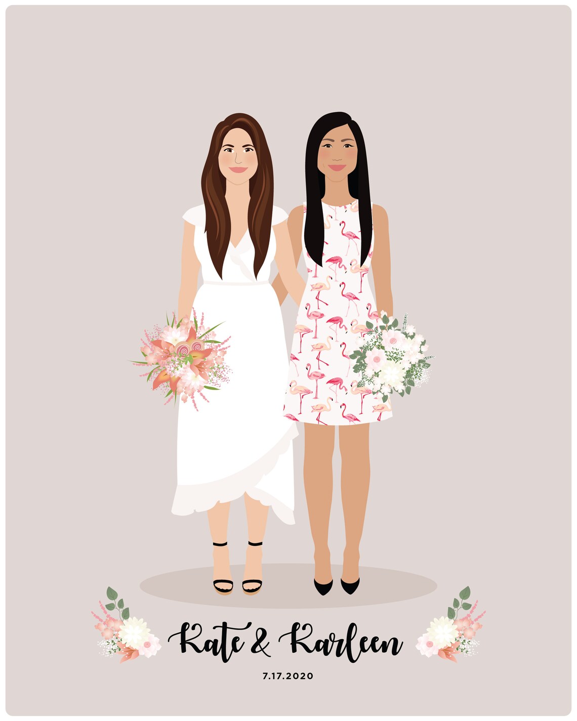 Wedding Couple Drawing, Bridal Illustration - Image 2