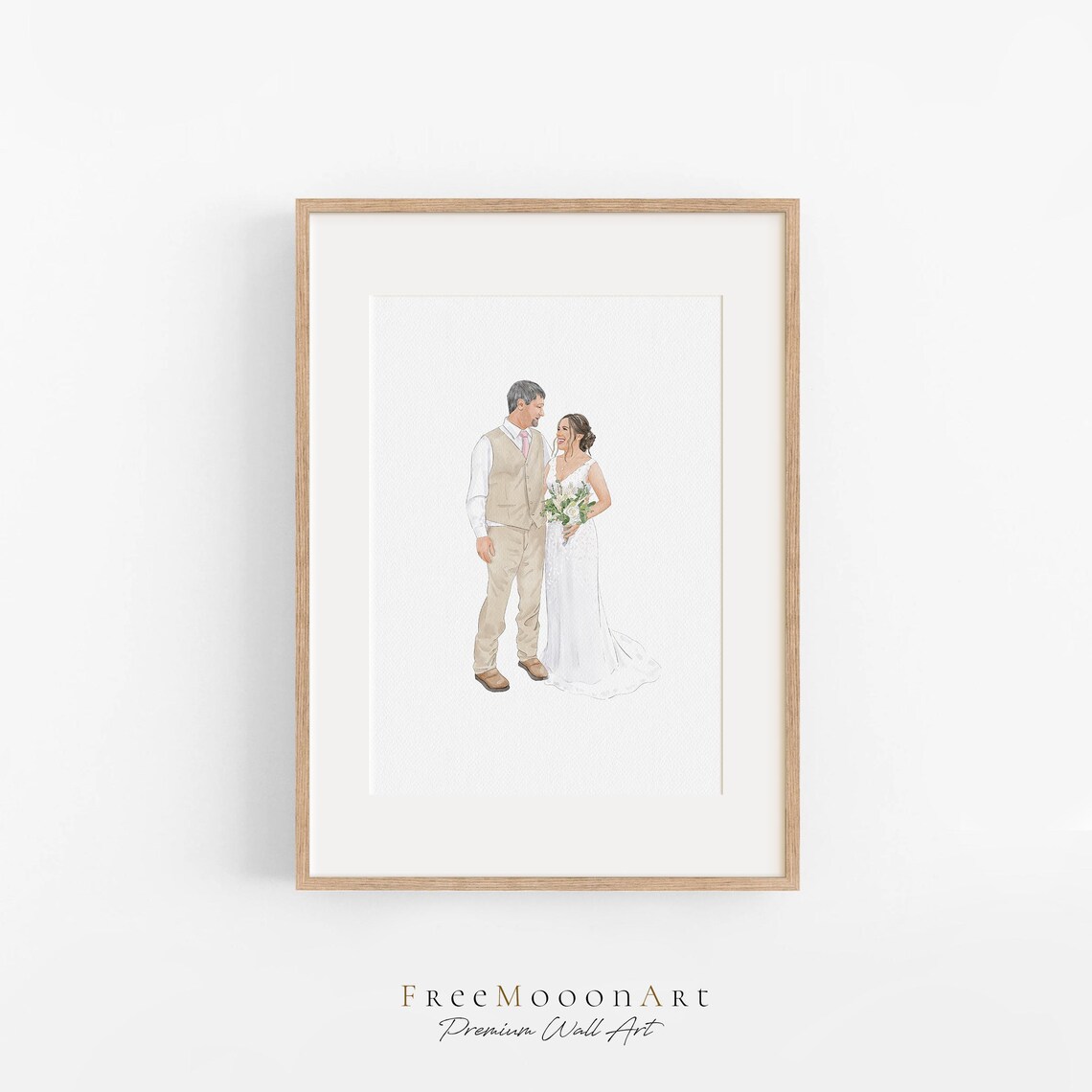 Priyanka and Rio Woman Hugging Fluffy White Dog Watercolor Poster - Image 3
