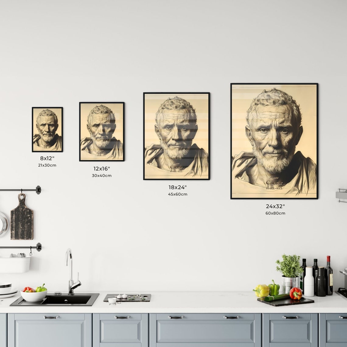 Augustus Caesar First Roman Emperor Engraving Portrait Poster - Image 3