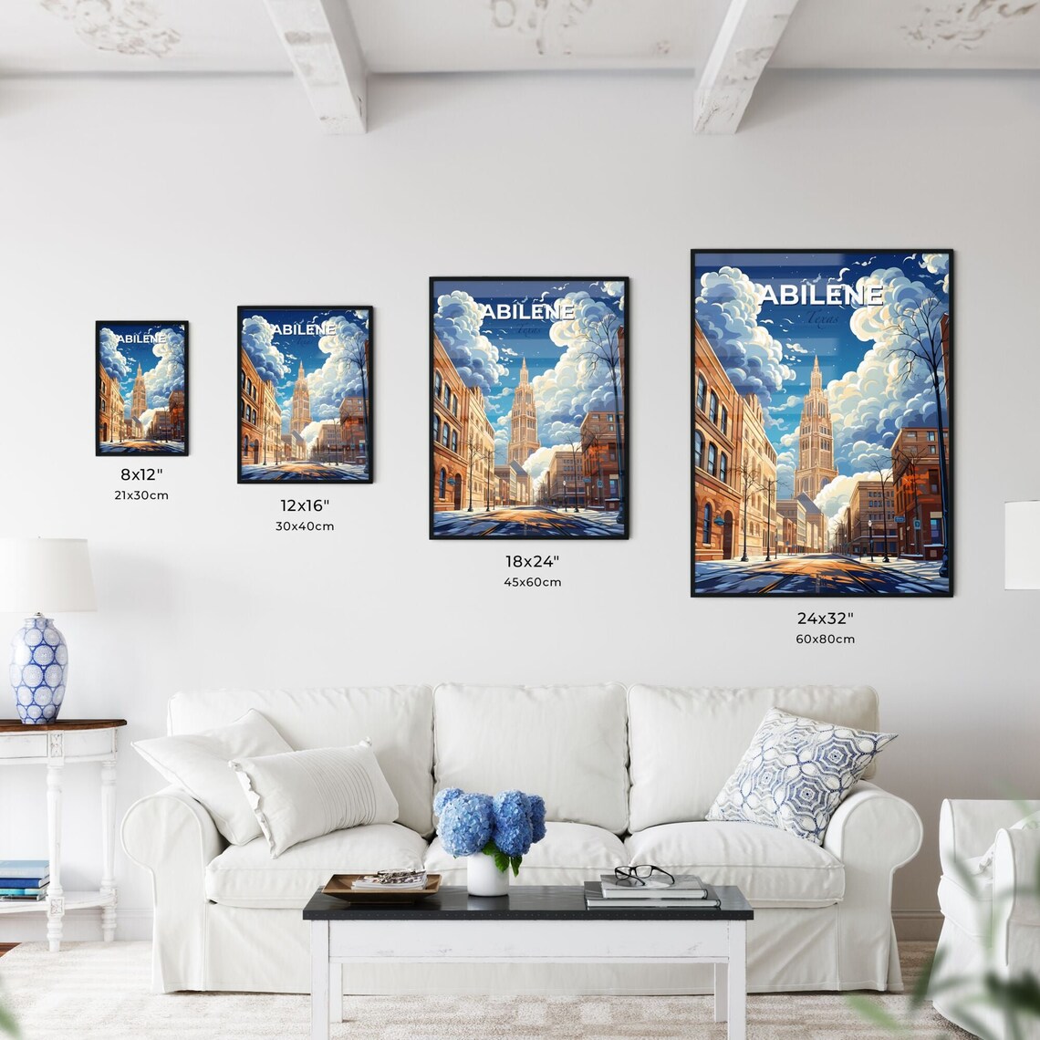 Abilene Texas Historic Downtown Tower Street Scene Travel Poster - Image 3