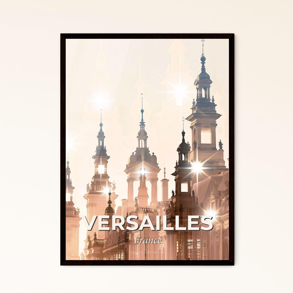 Versailles France Sunlit Palace Spires Baroque Architecture Art Poster