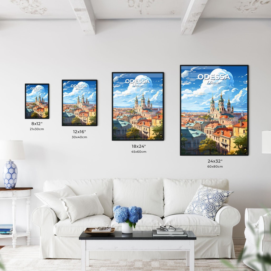 Odessa Ukraine Onion Dome Cathedral Rooftop Skyline Travel Poster - Image 3
