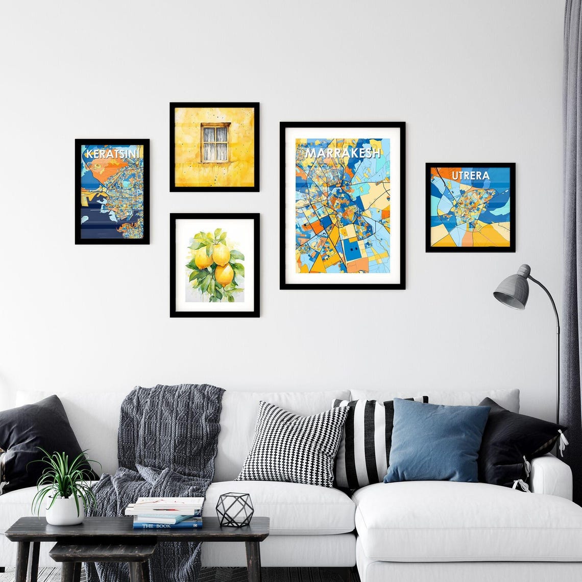 Marrakesh Morocco Bold Vibrant Geometric City Map Art Poster - Image 2