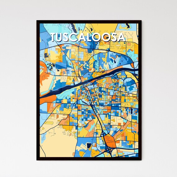 Tuscaloosa Alabama Bold Colorful City Map Art Poster Great Hometown Gift