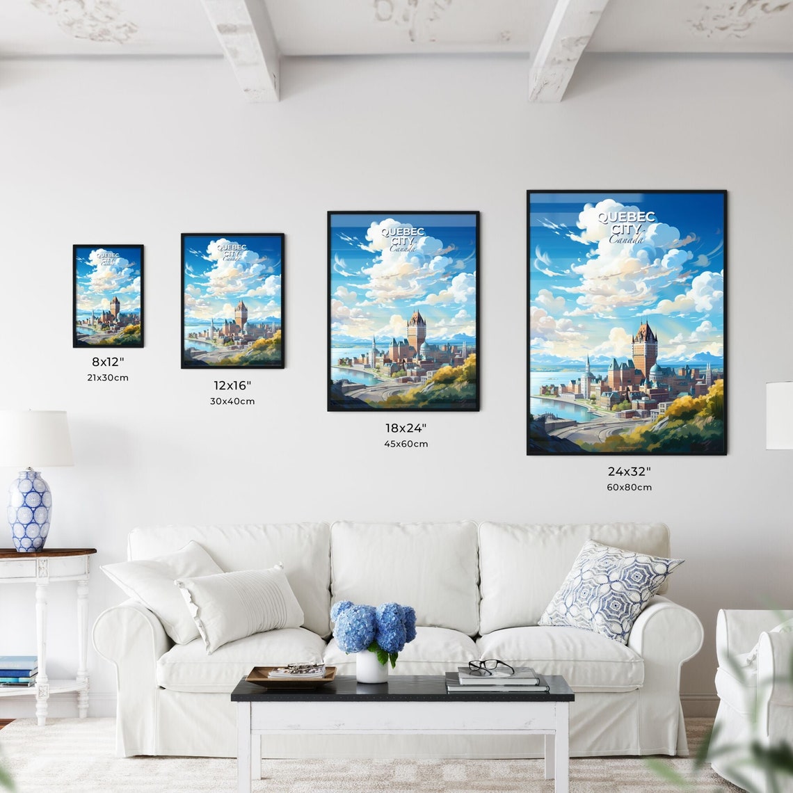 Quebec City Canada Castle Hotel River Old Town Cloud Sky Travel Poster - Image 3