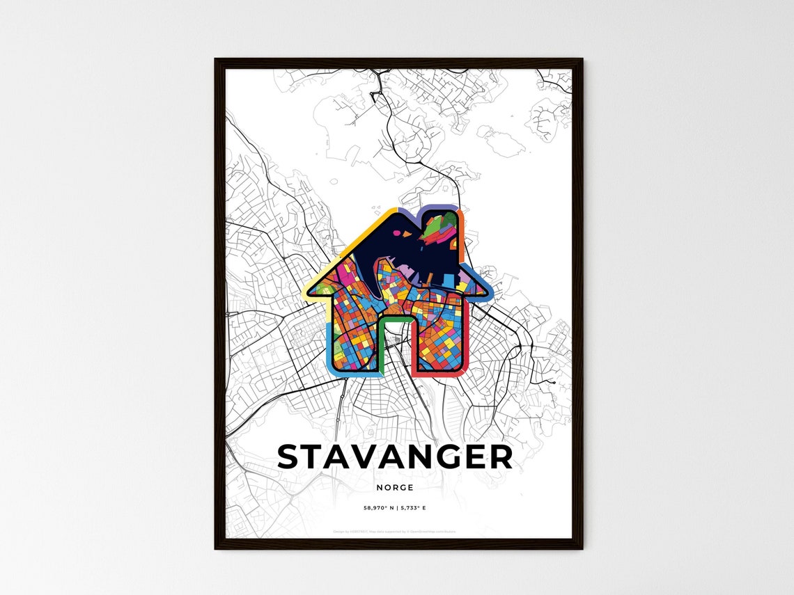 Stavanger Norway Where It All Began Heart Map Coordinates Poster - Image 3