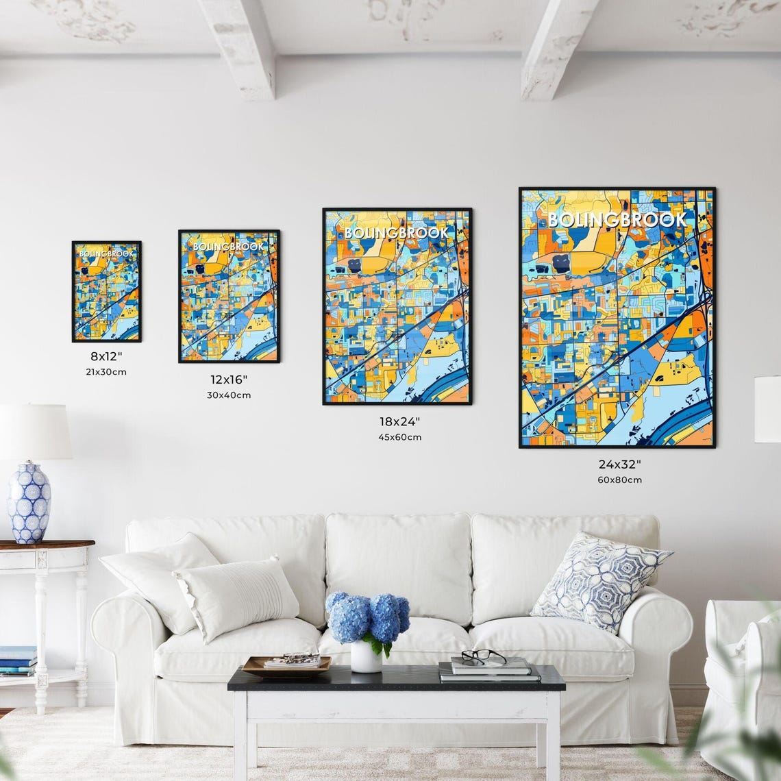Bolingbrook Illinois Colorful City Map Art Home Decor Poster - Image 3