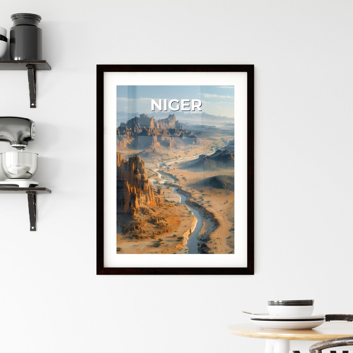 Niger Desert Rock Formations Winding River Sahara Travel Poster - Image 2