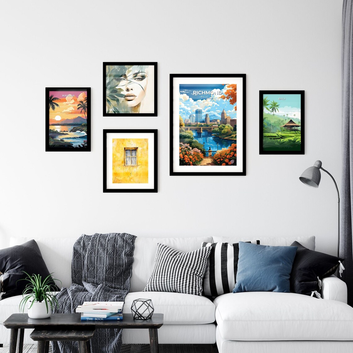 Richmond Virginia River Bridge Skyline Flowers Travel Poster - Image 2