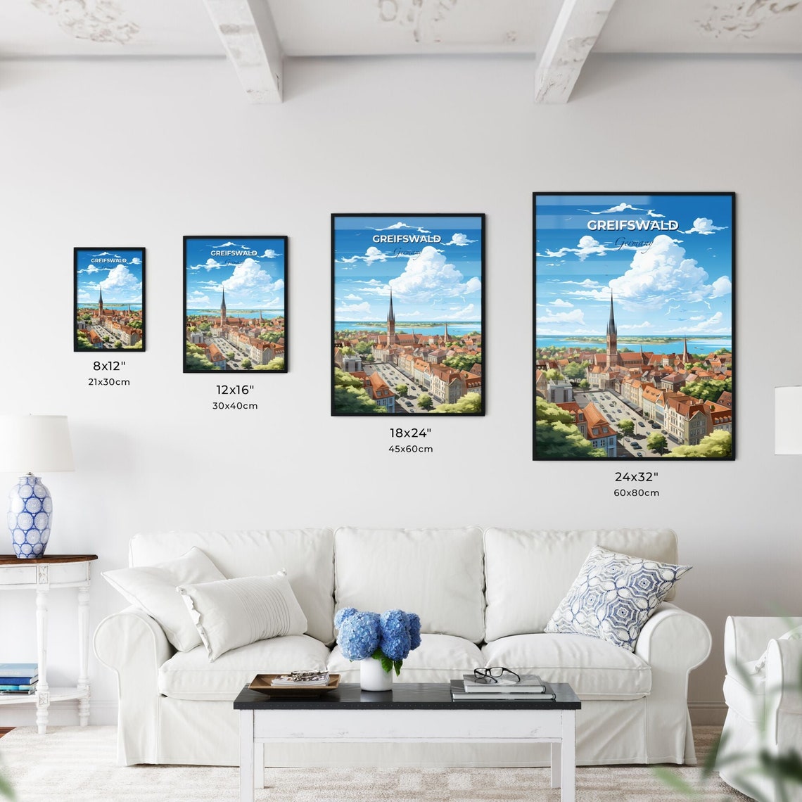 Greifswald Germany Old Town Church Spire Baltic View Travel Poster - Image 3