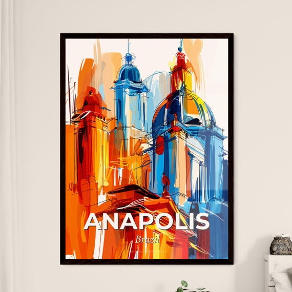 Vibrant Anapolis Brazil A Colorful Painting Of A Building Colorful Cities Paintings Customizable