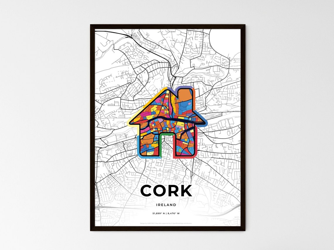 Cork Ireland Where It All Began Heart Map Coordinates Poster - Image 3