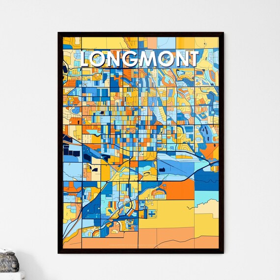 Longmont Colorado Bold Colorful City Map Art Poster Great Hometown Gift