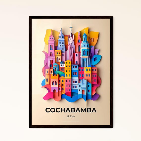 Vivid Cochabamba Bolivia A Colorful City With A Cross On Top Of It Fine Art Print Customizable