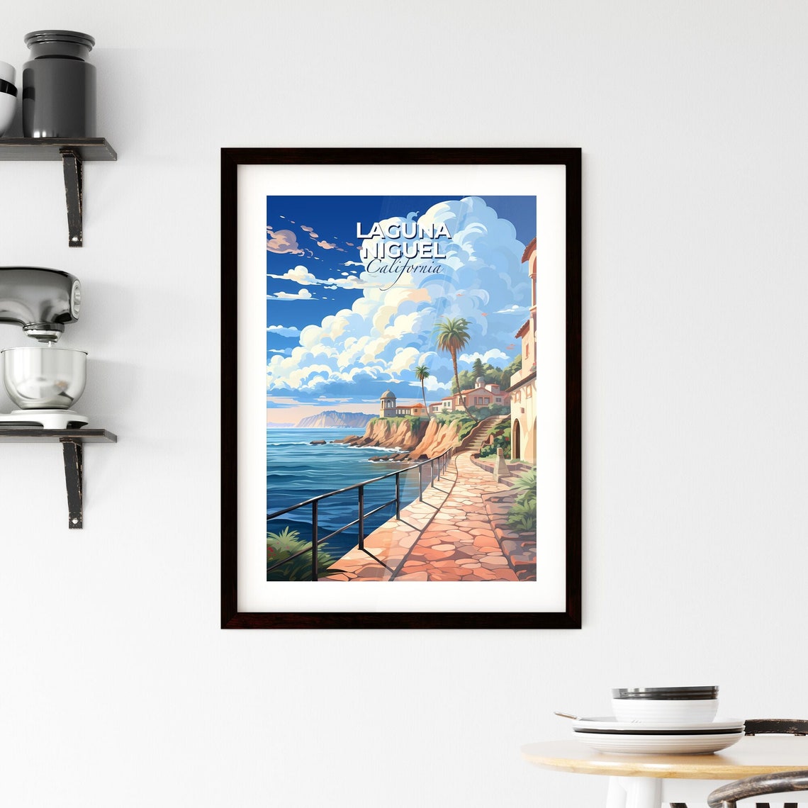 Laguna Niguel California Cliffside Ocean Path Vintage Travel Poster - Image 2
