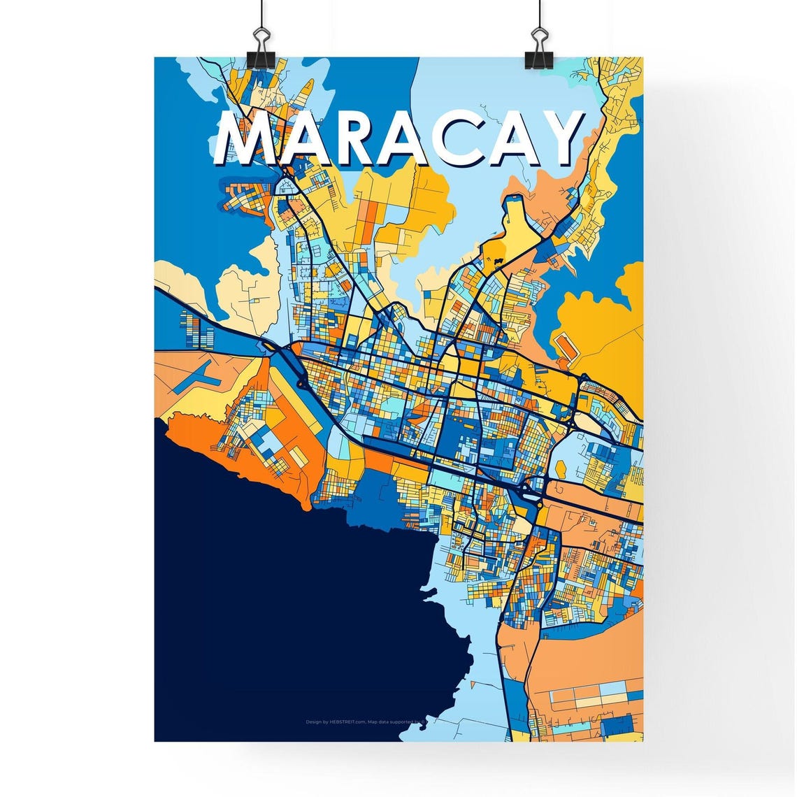 Maracay Venezuela Colorful Vibrant City Street Map Art Poster - Image 4