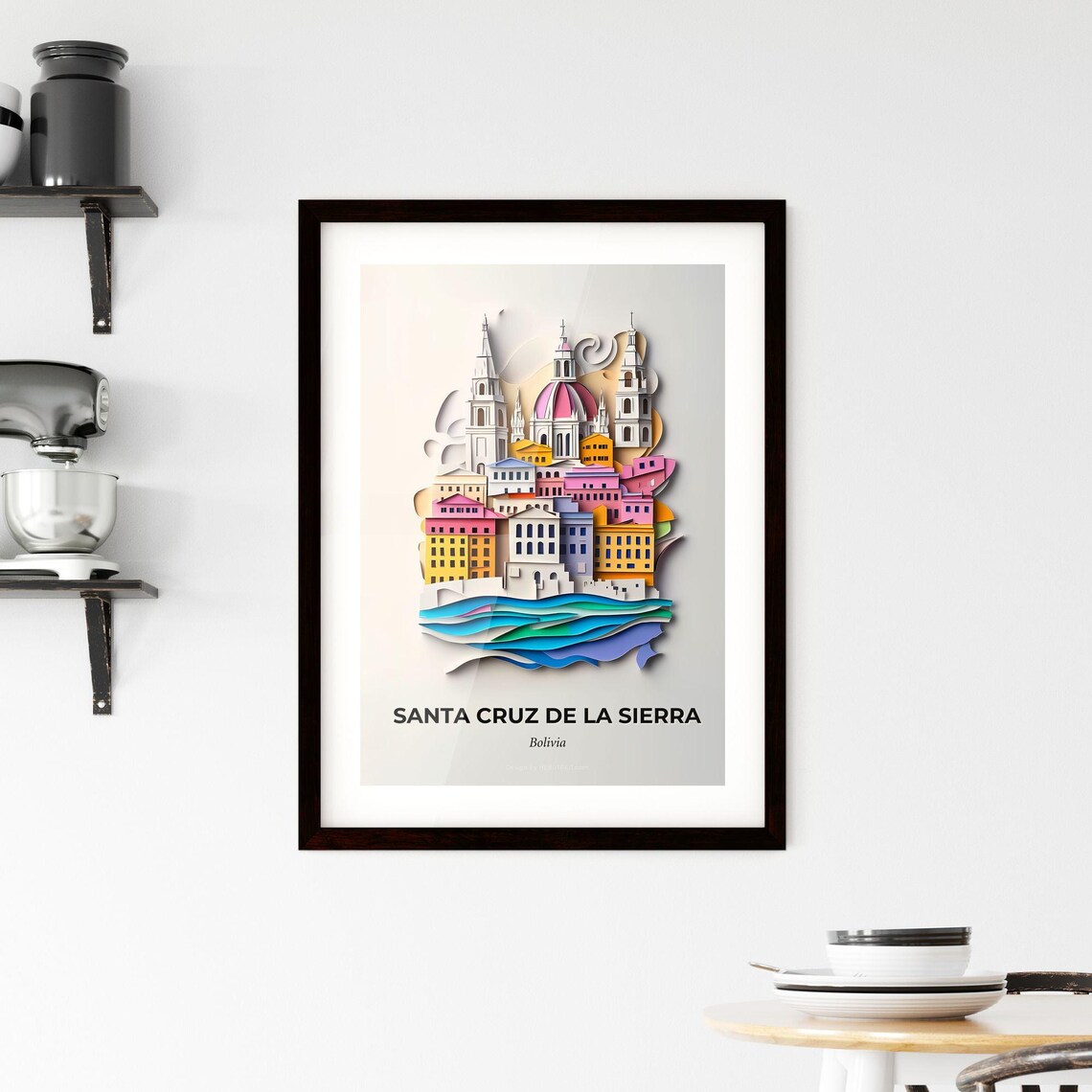 Santa Cruz De La Sierra Bolivia Paper Cut Cathedral Art Poster - Image 2