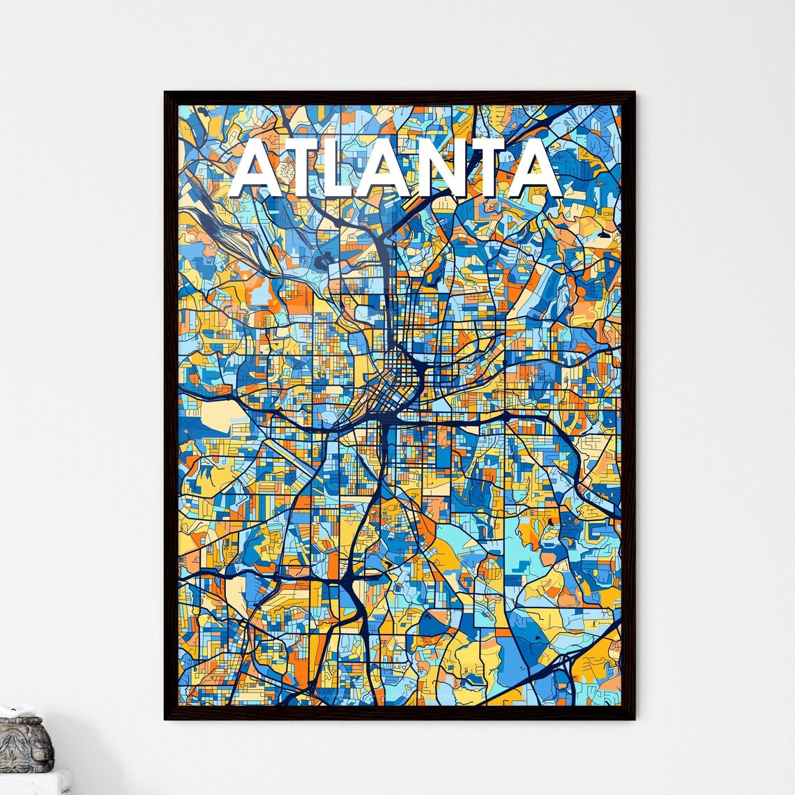 Atlanta Georgia Vibrant Colorful Illustrated Street Map Art Poster