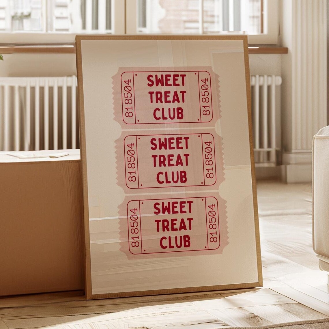 Sweet Treat Club Retro Ticket Stub Kitchen Poster