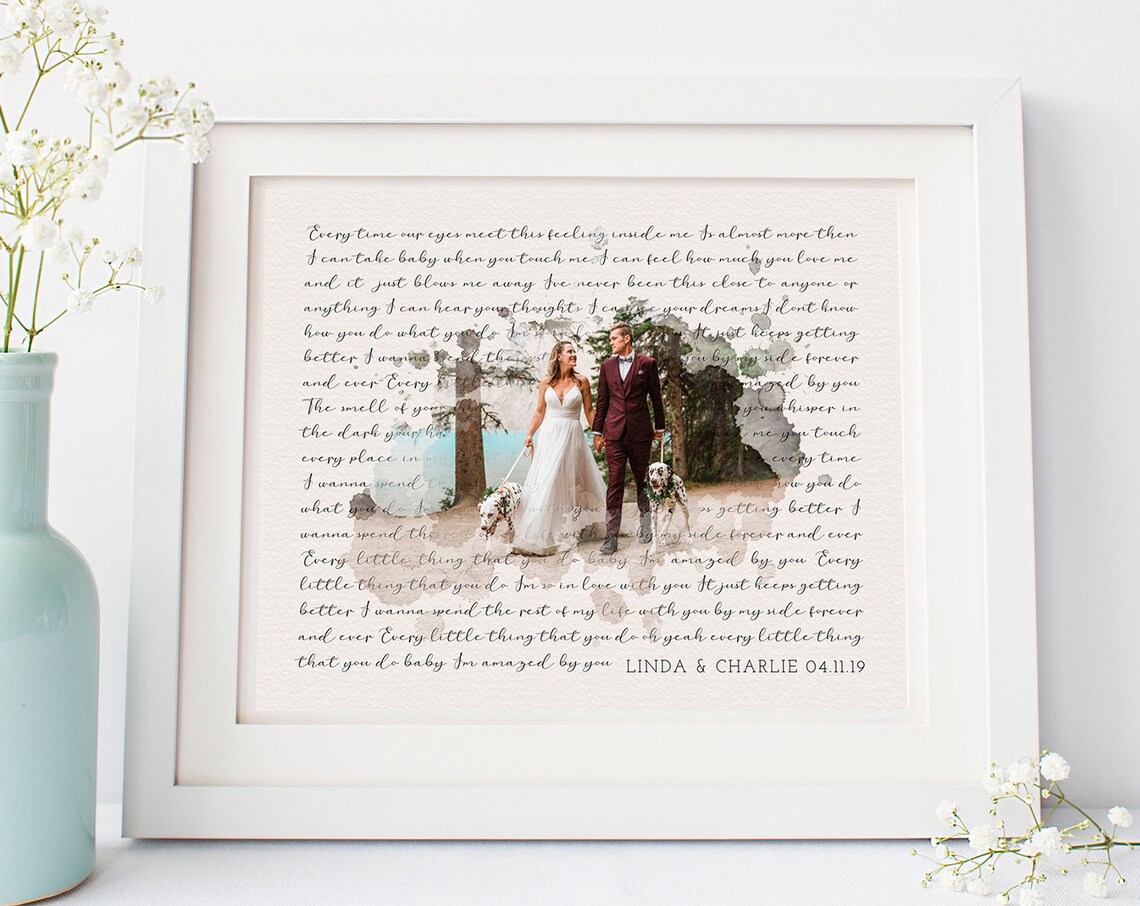 Perfect by Ed Sheeran Wedding Day Song Lyrics Photo Wall Art - Image 5