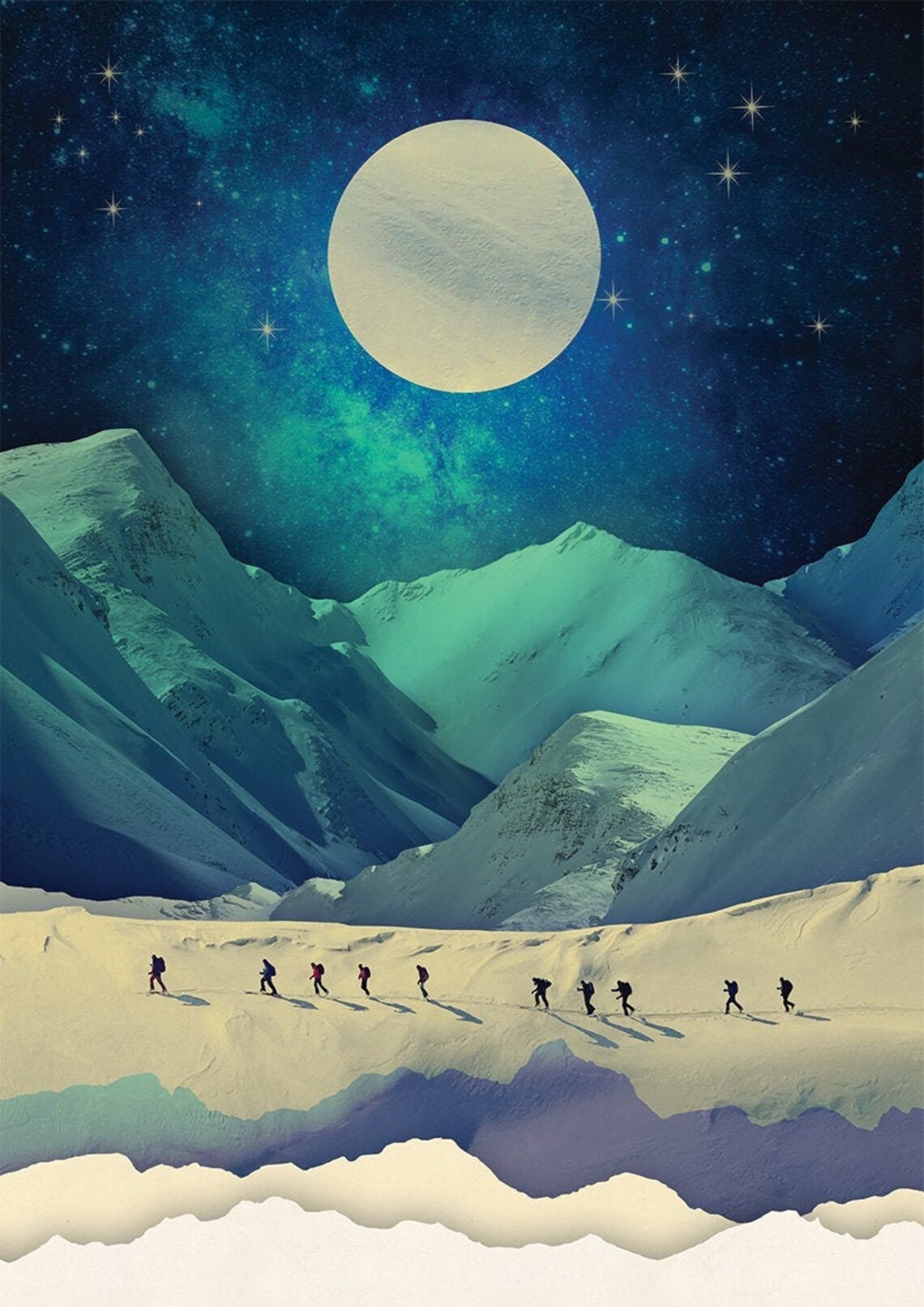 Mountain Art Print, Ski Touring Activities - Image 4