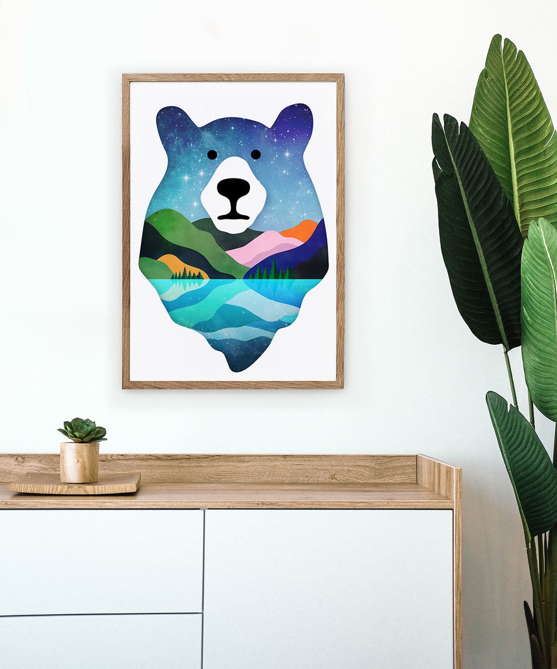 Bear Illustration Landscape Art Print - Image 4