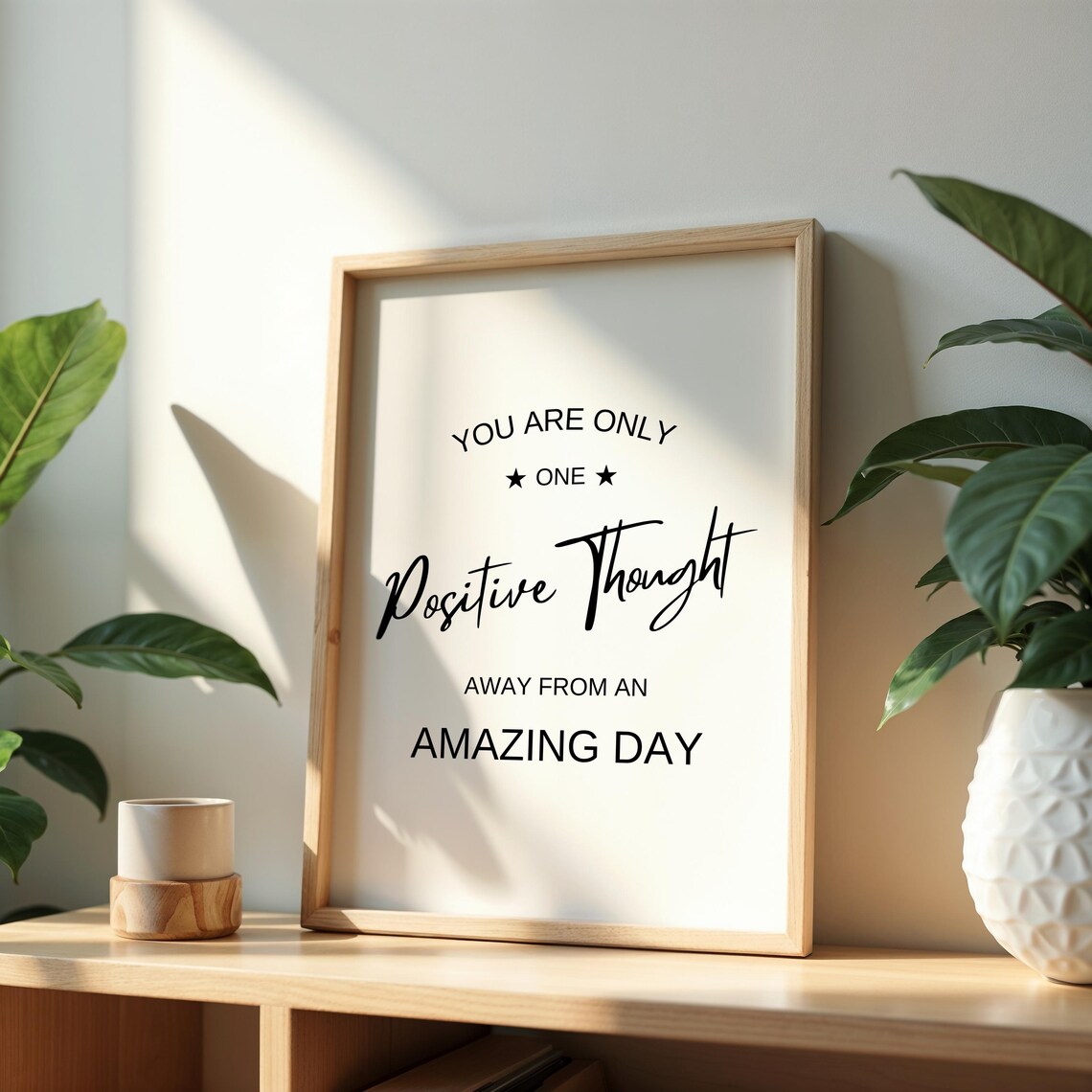 Motivational Art Motivational Poster One Positive Thoughts Saying Artwork Inspirational Wall Art Typography Art - Image 3