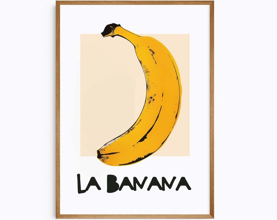 Banana Wall Art For Kitchen Trendy Fruit Poster Lapera Retro Food Art Print Eclectic Kitchen Art Banana Poster