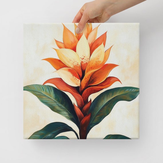 Guzmania Plant Wall Art Painting Print Art Print Plant Wall Art Large Wall Art Guzmania Flower Art Tropical Art