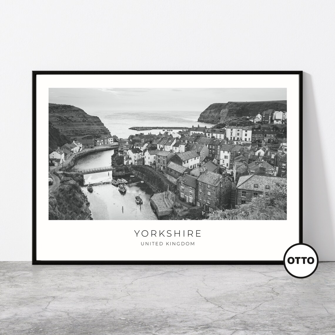 Staithes England Travel Poster, Yorkshire Wall Decor