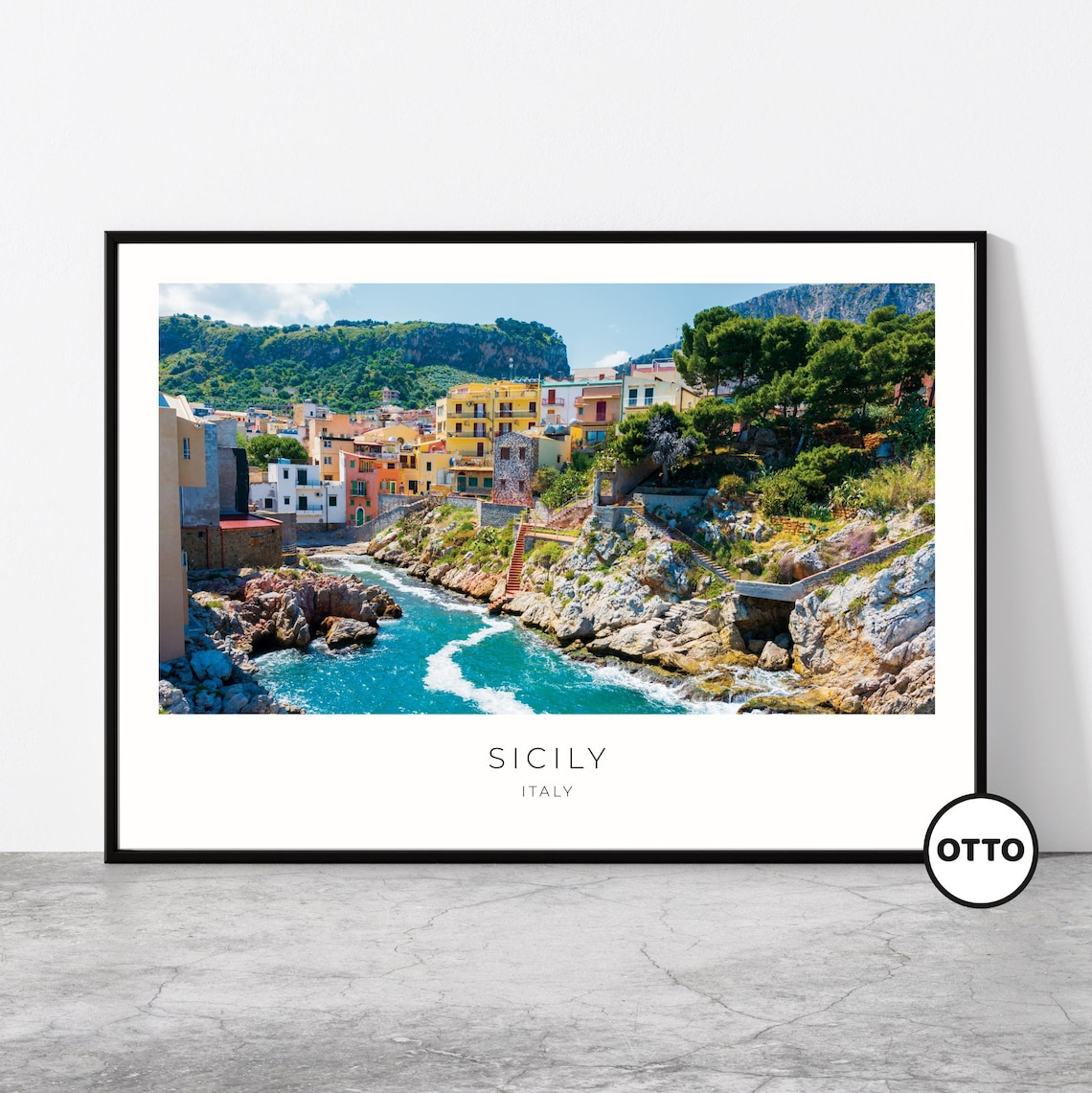 Sicily Travel Poster, Santa Flavia Art Print