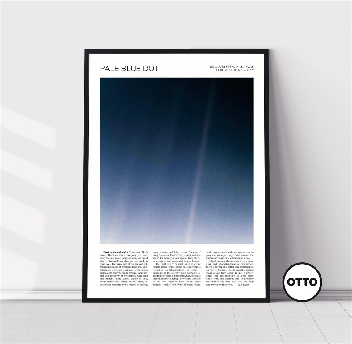 Pale Blue Dot Travel Poster, Carl Sagan Quote