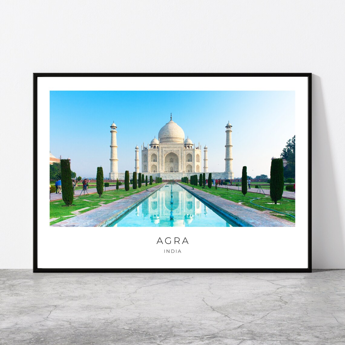 Agra Taj Mahal Travel Poster, India Cityscape